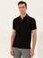 Erkek Siyah Polo Yaka Slim Fit Basic Merserize T-Shirt 50251826-VR046 1