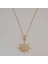 Gold Pirinç Zirkon Taşlı Güneş Kolye 2