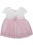 Kız Bebek Ekru Pembe Güpürlü Elbise - 1013993 1