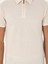Erkek Ekru Slim Fit Keten Karışımlı Fermuarlı Polo Yaka T-Shirt 50286256-VR019 6