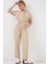 Kadın Kısa Kol Ayrobin Tulum 7030 - Krem 4