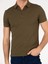 Erkek Haki Polo Yaka Slim Fit Basic Merserize T-shirt 50265364-VR027 6