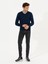 Erkek Lacivert Slim Fit V Yaka Basic Triko Kazak 50211259-VR033 4