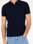 Erkek Lacivert Polo Yaka Slim Fit Basic Merserize T-shirt 50265364-VR033 6