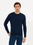 Erkek Lacivert Slim Fit Bisiklet Yaka Basic Triko Kazak 50211257-VR033 1