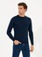 Erkek Lacivert Slim Fit Bisiklet Yaka Basic Triko Kazak 50211257-VR033 2