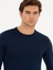 Erkek Lacivert Slim Fit Bisiklet Yaka Basic Triko Kazak 50211257-VR033 3