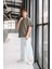 Iki Iplik Kumaş Pamuklu Bisiklet Yaka Basic Oversize Erkek T-Shirt - Kapari 5