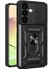 Samsung Galaxy S24 Sürgülü Kamera Koruyucu Metal Halka Ayaklı Stand Çizilmez Kılıf Case 1
