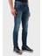 Streç Pamuklu Slim Fit Normal Bel Düz Paça Jeans Erkek Kot Pantolon EM000121 AF14121 MB002 3