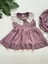Dantel Yaka Detaylı Şortlu Kız Bebek Mor Elbise 3