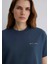Mv Baskılı Koyu Lacivert Kadın T-Shirt M1613148-70500 3