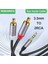 3-Metre 3.5 mm To 2 Rca Aux Ses Kablosu 3.5mm Jack RCA Ayırıcı AUX Hi-Fi Ses Teknolojisi Hasır Örgülü Sağma Kablo Orjinal 1