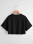Kadın Siyah Ayın Halleri Baskılı Oversize Crop T-Shırt 2