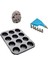 Home 12'li Muffin Kek Kalıbı/ Muffin Kalıbı/ Kek Kalıbı + Muffin Kağıdı (100 Adet)+Krema Sıkma Torbası 1