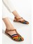 Bayan SANDALET205-02 Taba Multi Ortopedik Deri Kadın Sandalet 1
