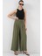 Geniş Paça Pileli Pantolon 6718 - Haki 2