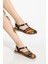 Bayan SANDALET205-02 Siyah Multi Ortopedik Deri Kadın Sandalet 2
