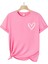Unısex Kalp Baskılı Oversize Pembe Tshirt 1