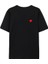 Unısex Kırmızı Kalp Baskılı Siyah Tshirt 1