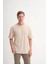 Bisiklet Yaka Bej Erkek T-Shirt 4263 1