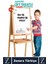 Premium Kalem Silgi Tebeşir Çift Taraflı Manyetik Kara Tahta Ayaklı Ahşap Yazı Tahtası 110 x 45 cm 3