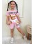 Pjkskt Forever Tatlı Ayıcık Desenli Pembe Şortlu Kız Çocuk Kısa Kol Takım 7554-P 1