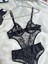 Çiçek Desenli Siyah Bodysuit 2