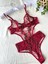 Çiçek Desenli Bordo Bodysuit 1