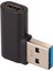 90 Derece USB 3.0 - Tip C Adaptörü 3A 10GBPS USB Sol Açı Adaptörü Cep Telefonları Tabletler Sabit Sürücüler Siyah (Yurt Dışından) 3