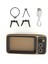 Retro Tv Modelleme 80Hz‑20KHz Bluetooth Hd Ses Hoparlör Cep Telefonu Standı 2'si 1 Arada (Yurt Dışından) 1