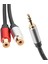 Ses Kablosu 1 2'ye Bölünmüş 3.5mm Erkek - 2rca Dişi Stereo Kablo Subwoofer Bağlantı Kablosu 0.3m/11.8in (Yurt Dışından) 2