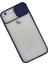Apple iPhone 6 Plus Kılıf Palm Buzlu Kamera Sürgülü Silikon - Lacivert Ynsmr 2