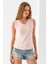 Kadın Ön Arka V Yaka Kolsuz Basic Bluz Pembe - 925083 2