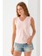 Kadın Ön Arka V Yaka Kolsuz Basic Bluz Pembe - 925083 5