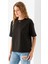 Kadın Bisiklet Yaka Kroche Aksesuarlı T-Shirt Siyah - 25779 2