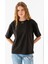 Kadın Bisiklet Yaka Kroche Aksesuarlı T-Shirt Siyah - 25779 3