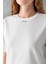 Kadın Bisiklet Yaka Kroche Aksesuarlı T-Shirt Beyaz - 25779 5