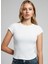 Bisiklet Yaka Düz Beyaz Kadın T-Shirt 252 Lcf 242015 Rosa Beyaz 2