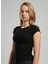 Bisiklet Yaka Düz Siyah Kadın T-Shirt 252 Lcf 242015 Rosa Siyah 2