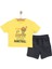Erkek Bebek Tişört-Şort 2li Takım Varsity Bisiklet Yaka Reçme Paça Kısa Kol Hardal 1