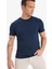 Slim Fit Dar Kesim Bisiklet Yaka Esnek Kumaş Kısa Kollu Tişört E2635AX25SM 1
