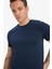 Slim Fit Dar Kesim Bisiklet Yaka Esnek Kumaş Kısa Kollu Tişört E2635AX25SM 4
