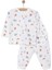 Erkek Bebek Pijama Takımı Interlok Bisiklet Yaka Reçme Paça Uzun Kol Beyaz 6 Ay 1