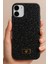 Apple iPhone 11 Uyumlu Kılıf Elmas Tasarımlı Siyah Taşlı Işıltılı Pırlanta Silikon Kapak 1
