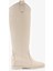 Kora Krem Deri Kadın Gizli Topuk Çizme 1