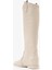 Kora Krem Deri Kadın Gizli Topuk Çizme 3