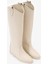 Kora Krem Deri Kadın Gizli Topuk Çizme 4