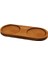 2 Bölmeli - Oval Koyu Renk=kahverengi Ahşap Yağdanlık Altlık 27X12.5CM 1