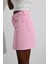 Pembe Mini Denim Etek 4